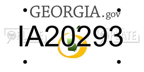 IA20293 Georgia License Plate