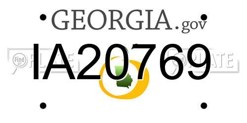 IA20769 Georgia License Plate