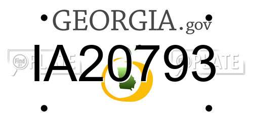 IA20793 Georgia License Plate