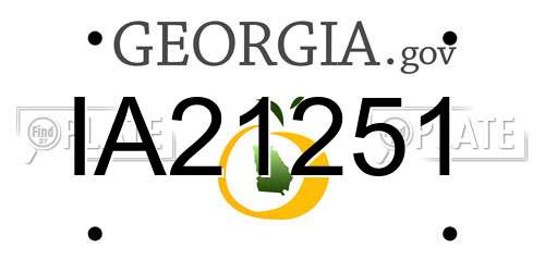 IA21251 Georgia License Plate