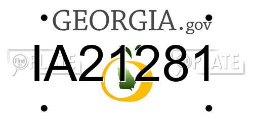 IA21281 Georgia License Plate
