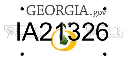 IA21326 Georgia License Plate