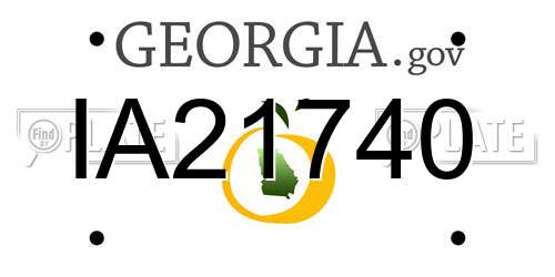 IA21740 Georgia License Plate