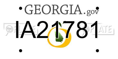 IA21781 Georgia License Plate