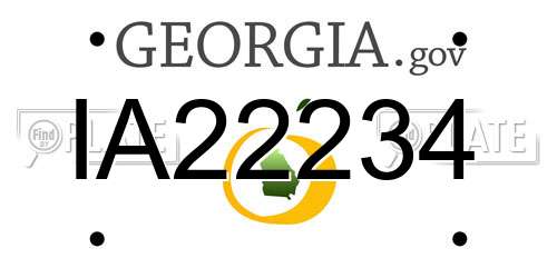 IA22234 Georgia License Plate