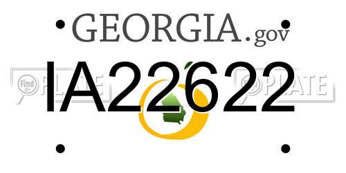 IA22622 Georgia License Plate