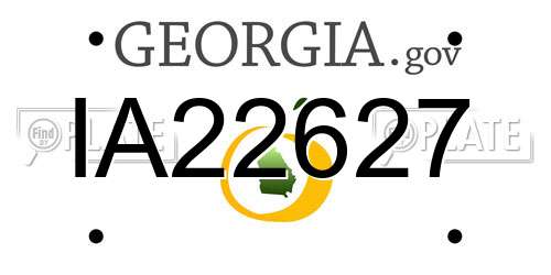 IA22627 Georgia License Plate