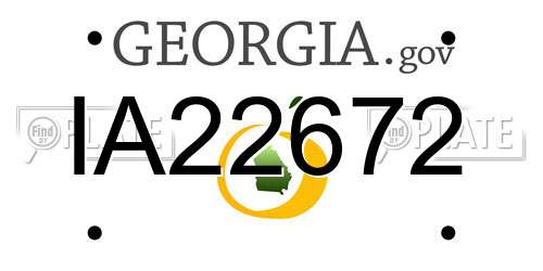 IA22672 Georgia License Plate