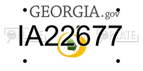 IA22677 Georgia License Plate