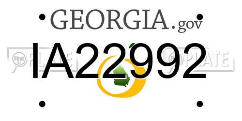 IA22992 Georgia License Plate