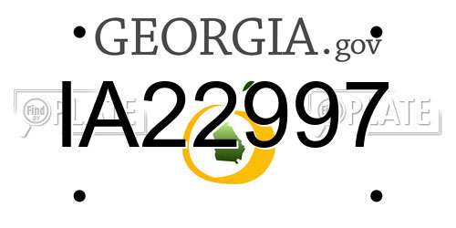 IA22997 Georgia License Plate