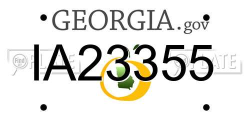 IA23355 Georgia License Plate