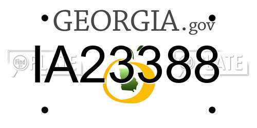 IA23388 Georgia License Plate