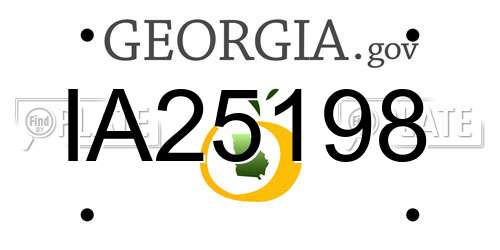 IA25198 Georgia License Plate
