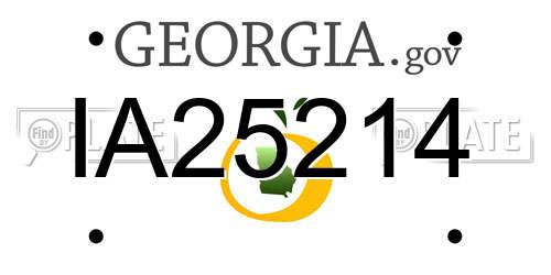 IA25214 Georgia License Plate