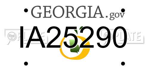 IA25290 Georgia License Plate