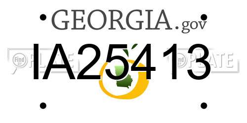 IA25413 Georgia License Plate
