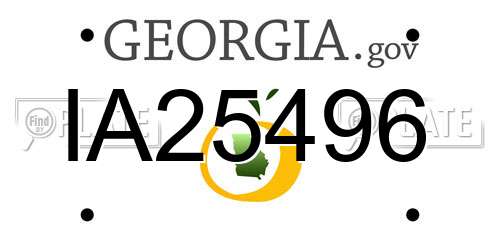 IA25496 Georgia License Plate