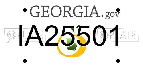 IA25501 Georgia License Plate