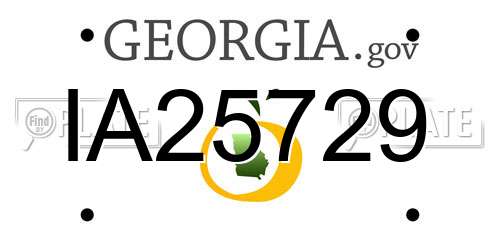 IA25729 Georgia License Plate