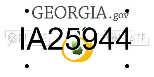IA25944 Georgia License Plate