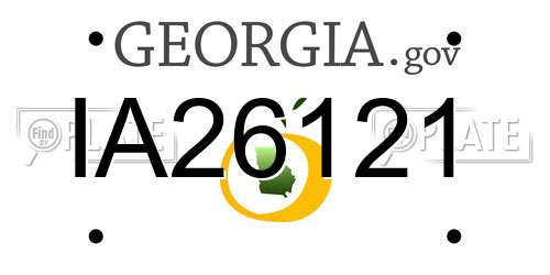 IA26121 Georgia License Plate