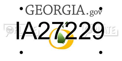 IA27229 Georgia License Plate