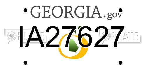 IA27627 Georgia License Plate