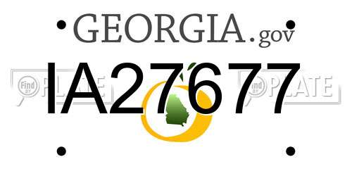 IA27677 Georgia License Plate