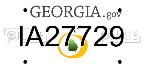 IA27729 Georgia License Plate