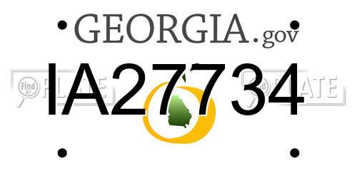 IA27734 Georgia License Plate