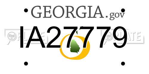 IA27779 Georgia License Plate