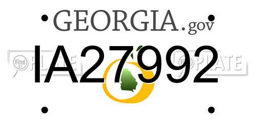 IA27992 Georgia License Plate
