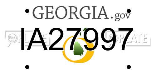 IA27997 Georgia License Plate