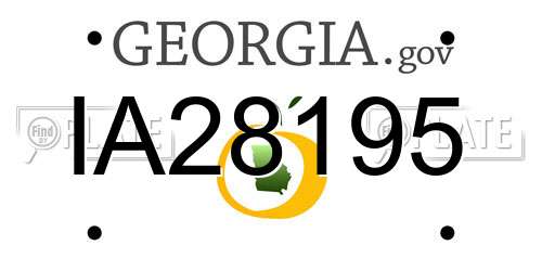 IA28195 Georgia License Plate