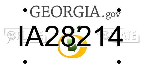 IA28214 Georgia License Plate