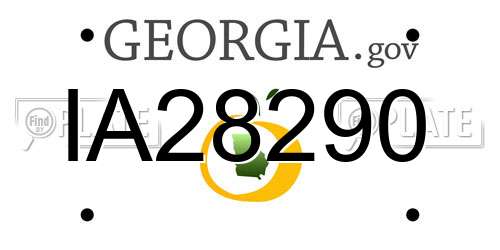 IA28290 Georgia License Plate
