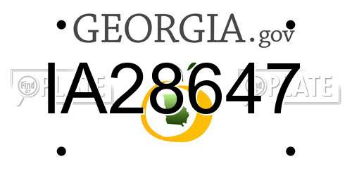 IA28647 Georgia License Plate