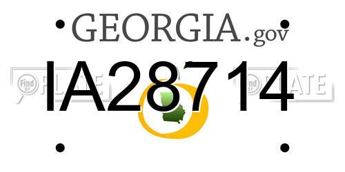 IA28714 Georgia License Plate