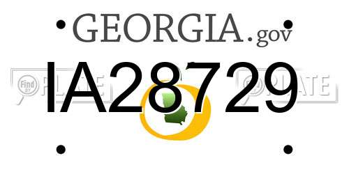 IA28729 Georgia License Plate