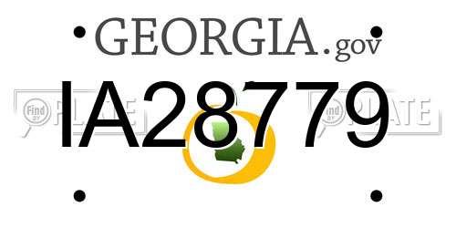 IA28779 Georgia License Plate