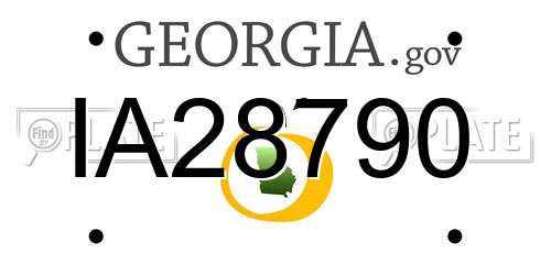IA28790 Georgia License Plate