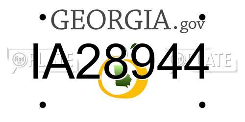 IA28944 Georgia License Plate