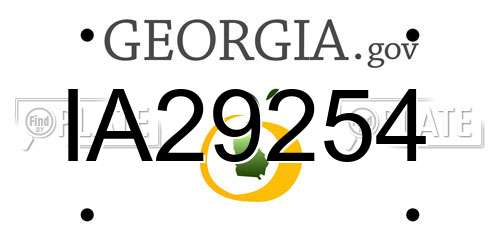 IA29254 Georgia License Plate