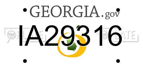 IA29316 Georgia License Plate
