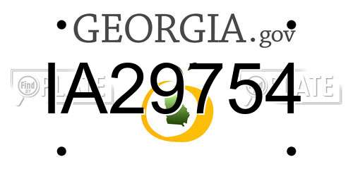 IA29754 Georgia License Plate