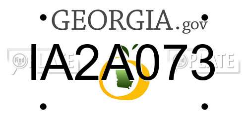 IA2A073 Georgia License Plate