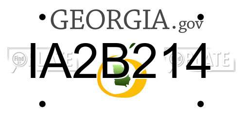 IA2B214 Georgia License Plate