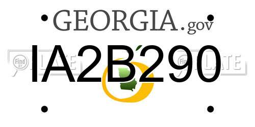 IA2B290 Georgia License Plate