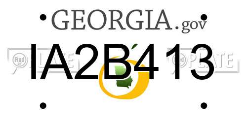 IA2B413 Georgia License Plate
